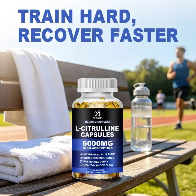 High Strength L-Citrulline Capsules with Gelatin Vitamin E Aid Vasodilation Build Muscle Fullness Quicken Recovery — image 7