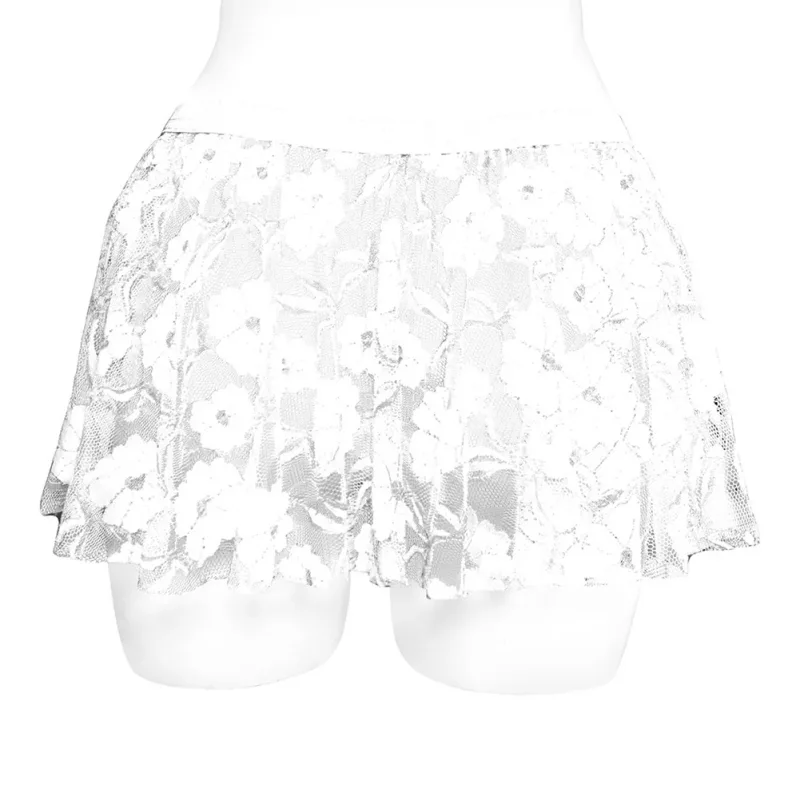 Heren effen kanten rok mesh doorzichtig voor lingerie laag voor opkomst geplooide rokken doorzichtige bodycon bodem voor feestavond
