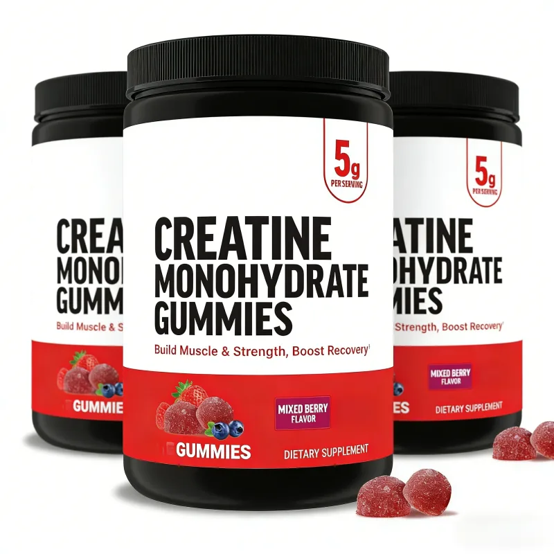 Creatine Monohydrate Gummies Mixed Berry Chewable Daily Fitness Support for Men Women No Gelatin 60 Gummies — image 9
