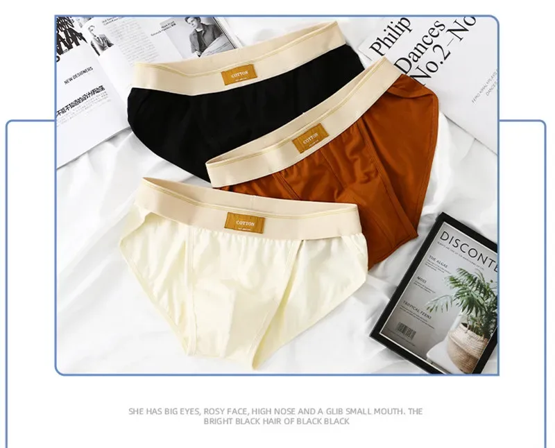 Men underwear cotton loose ropa interior hombre simple lingerie solid color calcinha Plus size sexy panties new boxers & briefs — image 11