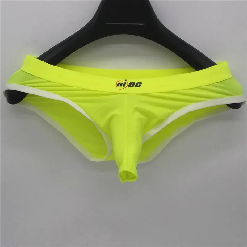 Men's Erotic Briefs Elephant Nose Open Sheath Bikini Gay Sexy Thin Ice Silk Penis Bulge Separate Elastic Quick Dry Sports Tangas