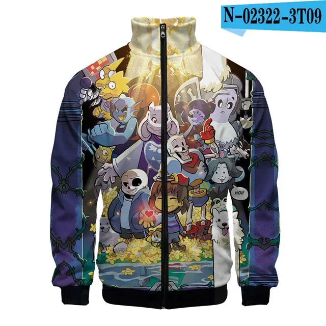 Luksusowe popularne Sans Undertale 3D Print Zipper Raglan kurtka wiatrówka chłopcy/dziewczęta wygodne kurtki ze stójką płaszcze