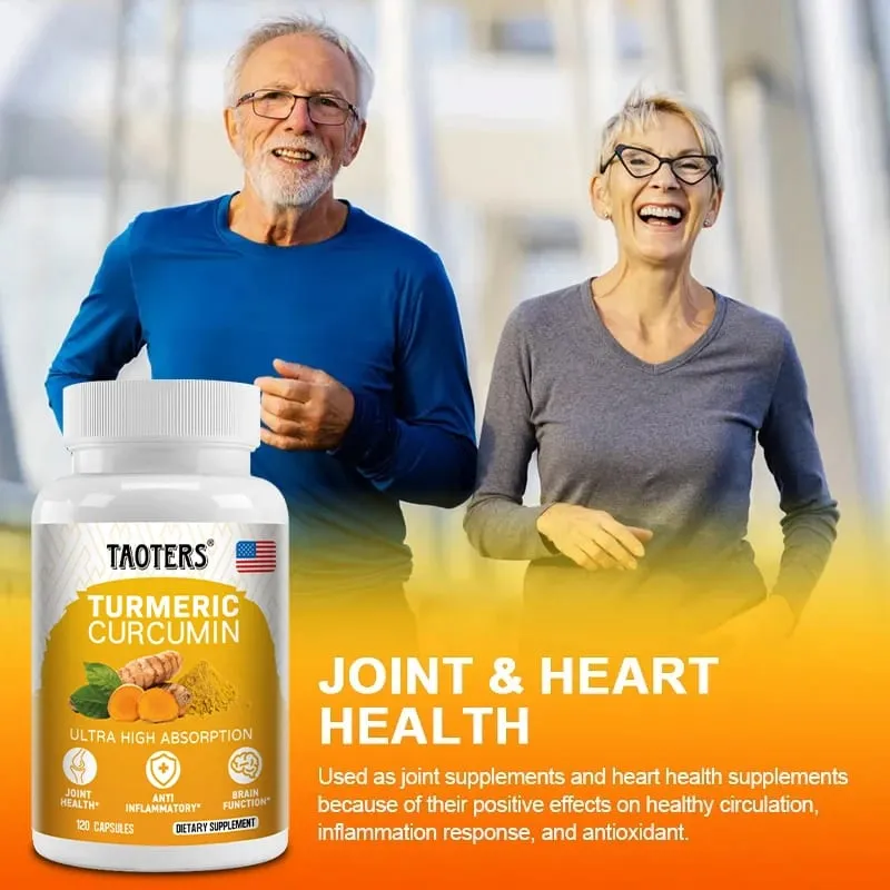 Turmeric Curcumin Capsules Natural Joint Support Relieve Joint Pain Support Brain Health & Heart Health — image 3