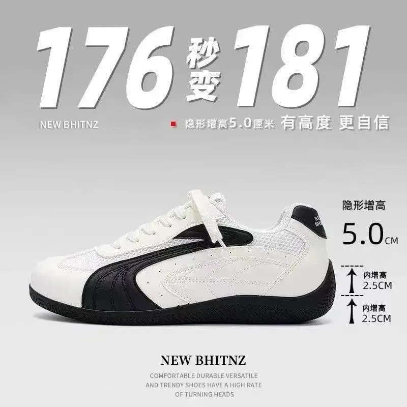 2026 New Men's Casual Shoes Thick Bottom Versatile Leisure Sneakers Breathable Heightening Couple Shoes Rubber Outsole