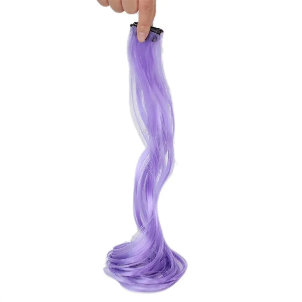 Colored Large Wave Long Curly Wig Ear Hanging Dye Hair Extensions Invisible High Temperature Silk Synthetic Wig Patch