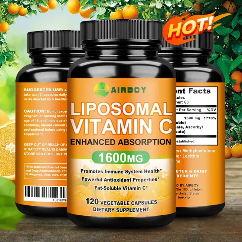 Liposomal Vitamin C 1600mg - Promotes Collagen Production Immune Support Powerful Antioxidant