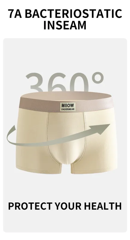 MiiOW 3Pcs Organic Cotton Men Underwear Boxer Shorts Antibacterial Seamless Underpants Male Panties Gift For Men Boxershorts New