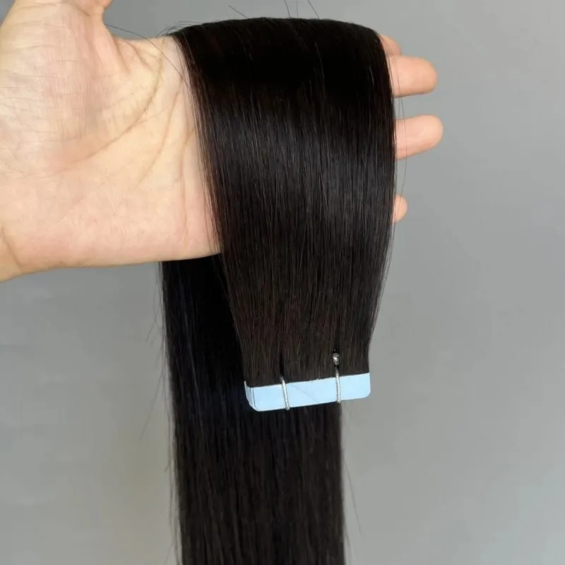 Remy Tape in Hair Extension Real Human Hair Ombre Brown Blonde Black Thick &Silky 20/40/60pcs No Frizzy No Tangle Salon Quality