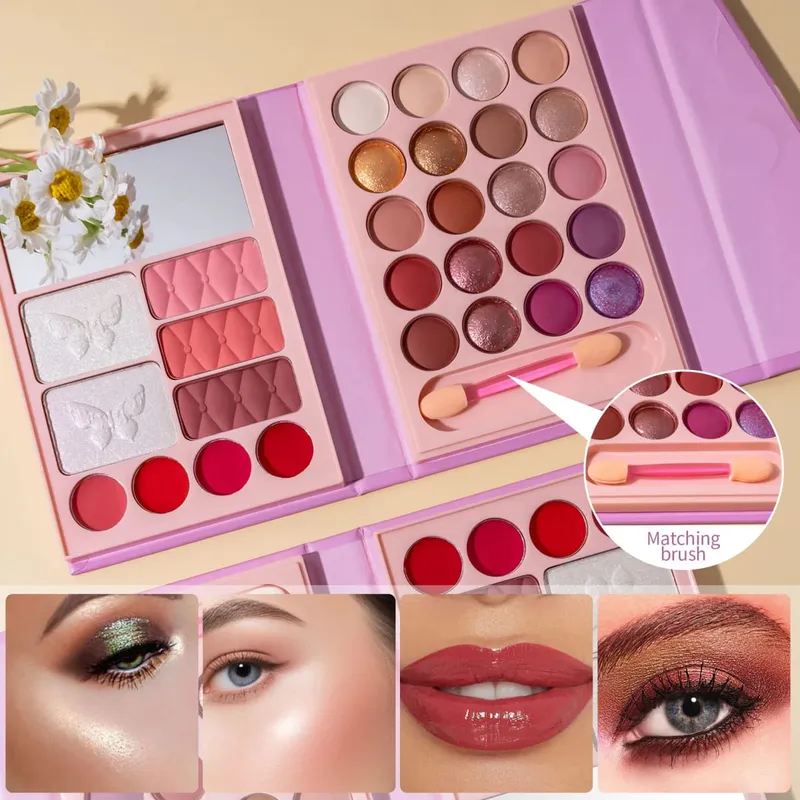 Professional Multifunctional All-in-One Makeup Palette with Matte Shimmery Lipstick Blush Contour Highlighter Makeup Cosmetics — image 2