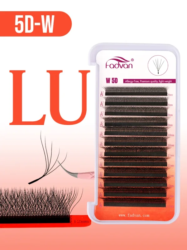 Fadvan 5D W Shape Lashes Black/Brown 5D Soft Faux Mink Eyelash Extension 12Rows 5D Fan Lashes Supplier