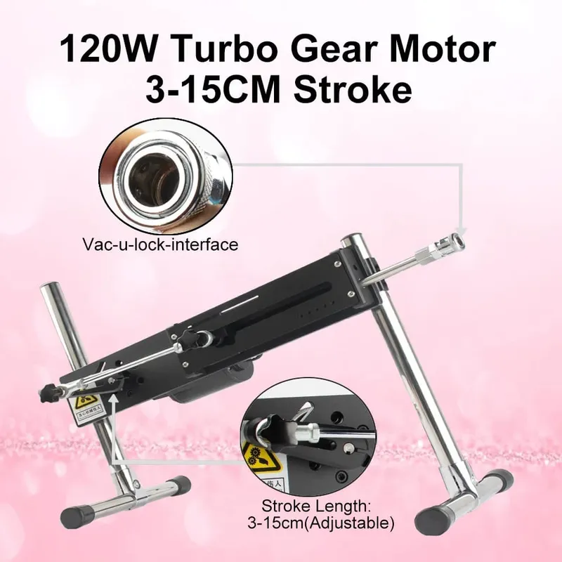120W Sexmaschine Starke Leistung Turbogetriebe Masturbation Liebesmaschine V-U-Lock Vibrator Sexmaschine mit Dildo