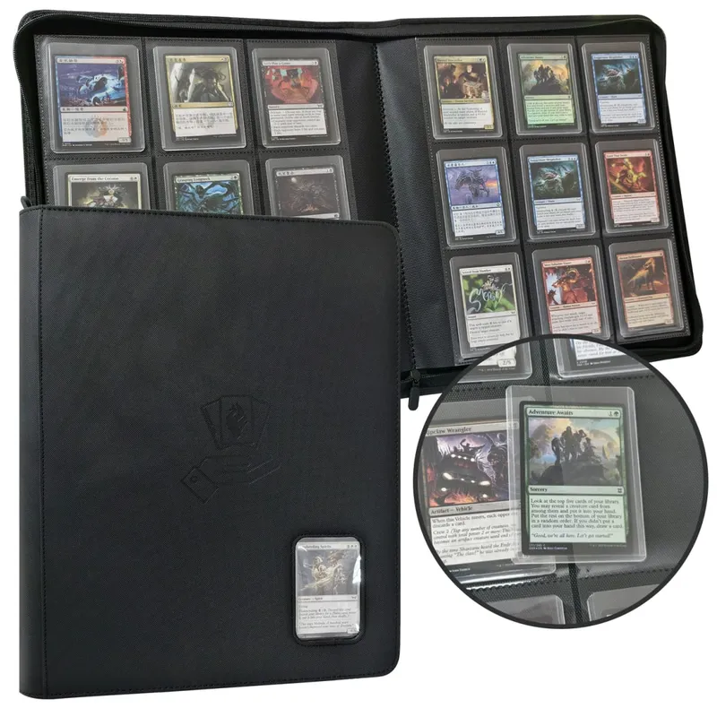 Toploader Binder Holds 360 Top Loader 9 Pocket Top Loader Binder for 3' X 4' Rigid Cards Toploader Card Binder