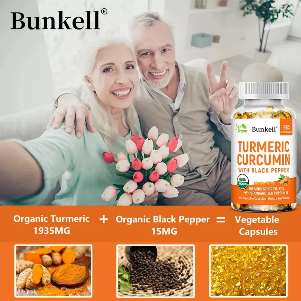 Turmeric Curcumin - with Black Pepper - Helps Improve Joint Comfort and Mobility Antioxidant and Immune Support - 120 Capsules — image 4