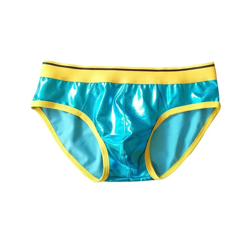 Sexy Men's Underwear Patent Leather Shinning Briefs Jockstrap Stretch Sissy Pouch Underwear Briefs Male Fashion Comforty