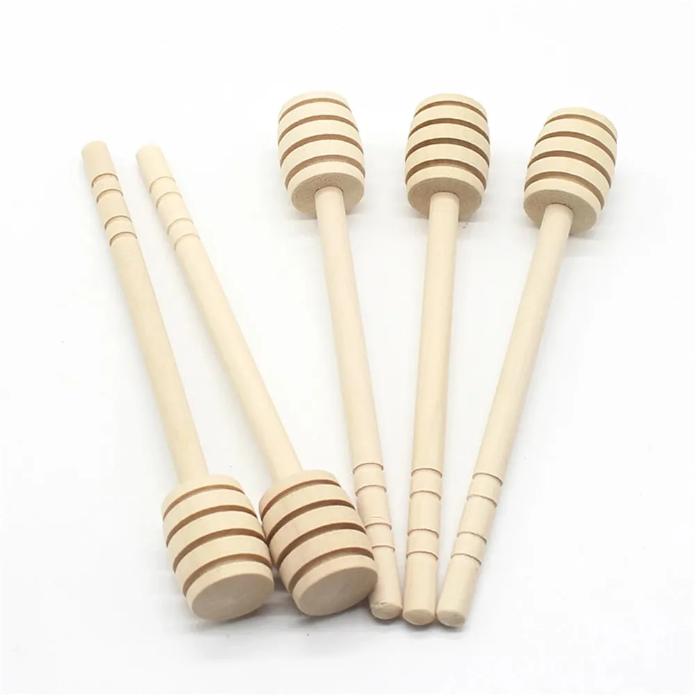 100pcs Wood Honey Dipper Stick Server for Honey Jar Dispense Drizzle Honey