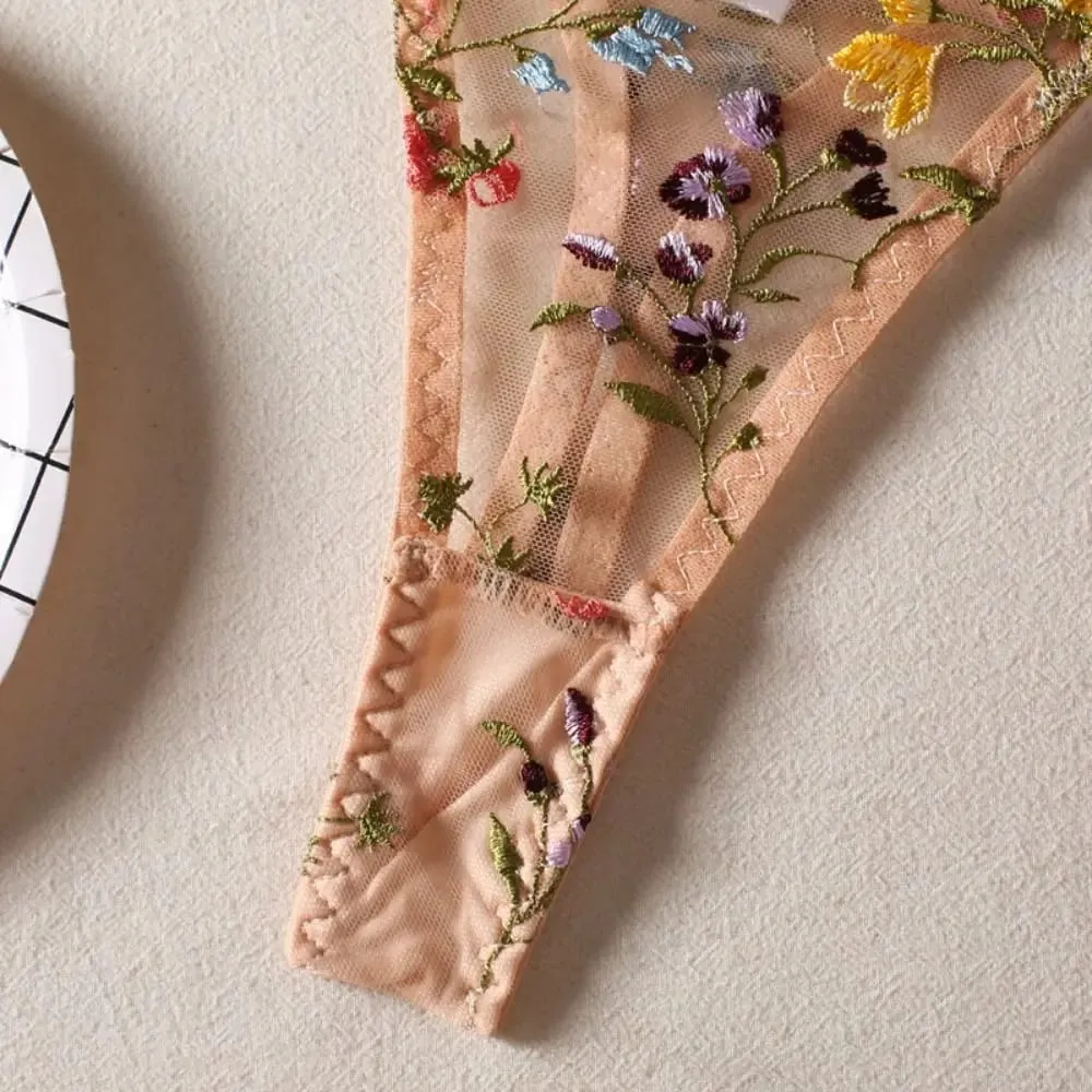 Versatile Transparent Lingerie Set Push Up Elegant Panties Bra Set Ultra-thin Bra Suit Valentine's Day