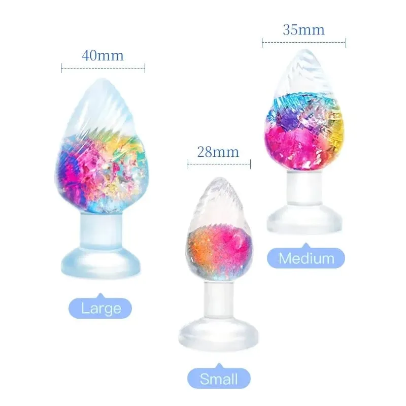 Liquid Silicone Anal Plug Smooth Soft Easy To Clean Anus Plug Rainbow Jelly Butt Plug Dildos Adult Sex Toys Couples Adults Game