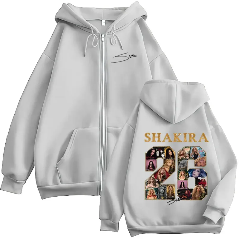 Shakira LMYNL 2026 World Tour Graphic Zipper Hoodies ผู้ชายเสื้อผ้าผู้หญิงแฟชั่นขนแกะแขนยาว Zip Up เสื้อแจ็คเก็ต