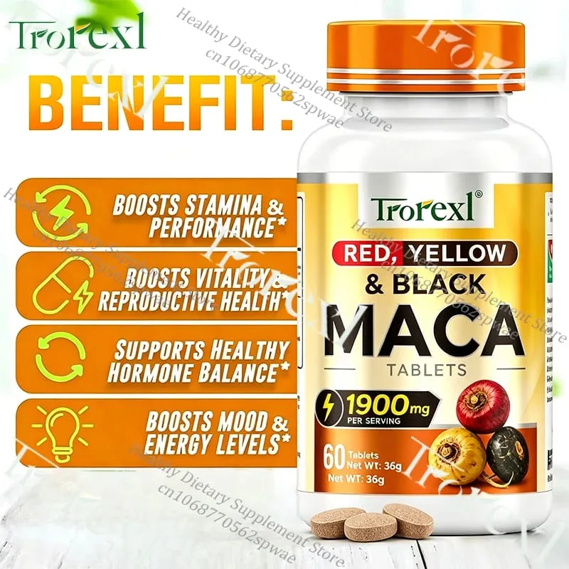 Male Performance Supplements – Support Resilience Physical Confidence & Endurance with Tri-Color Root Blend