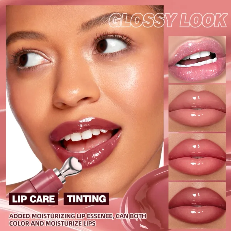 Mirror Pearl Lipgloss ลิปสติกให้ความชุ่มชื้นยาวนาน Shine Glitter Lip Glaze Non Stick Cup Jelly Pout Lip Tint แต่งหน้า — image 3