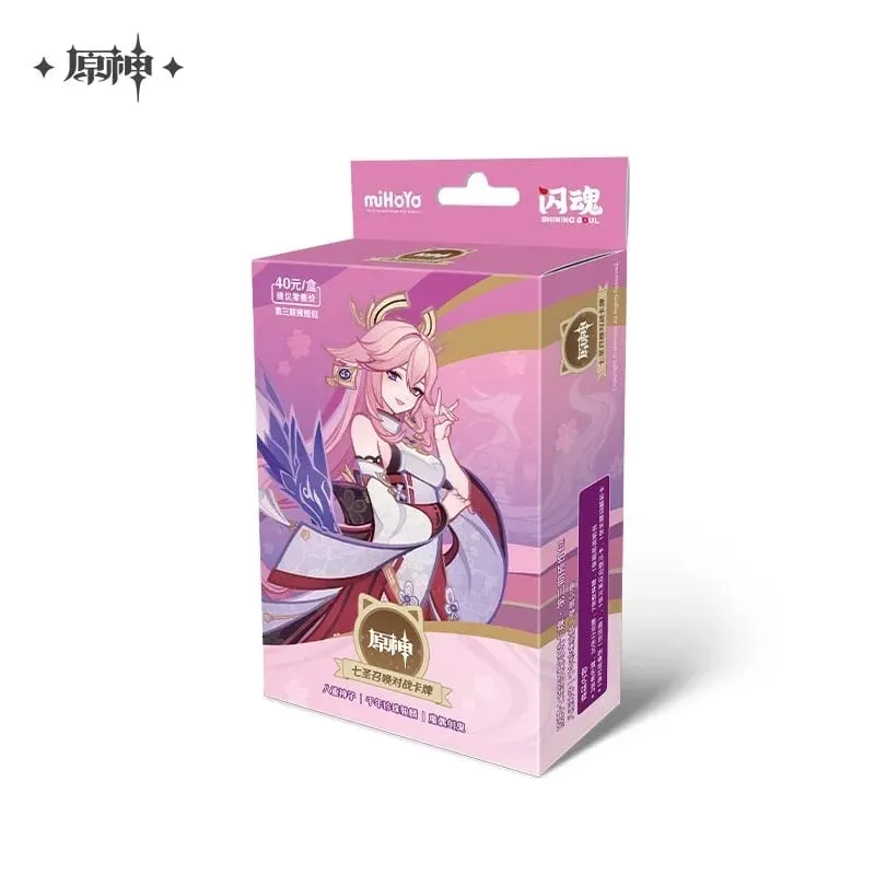 Original Genshin Impact Card Genius Invokation TCG Battle Card Hu Tao Raiden Shogun Anime Character Collection Card Kid Toy Gift