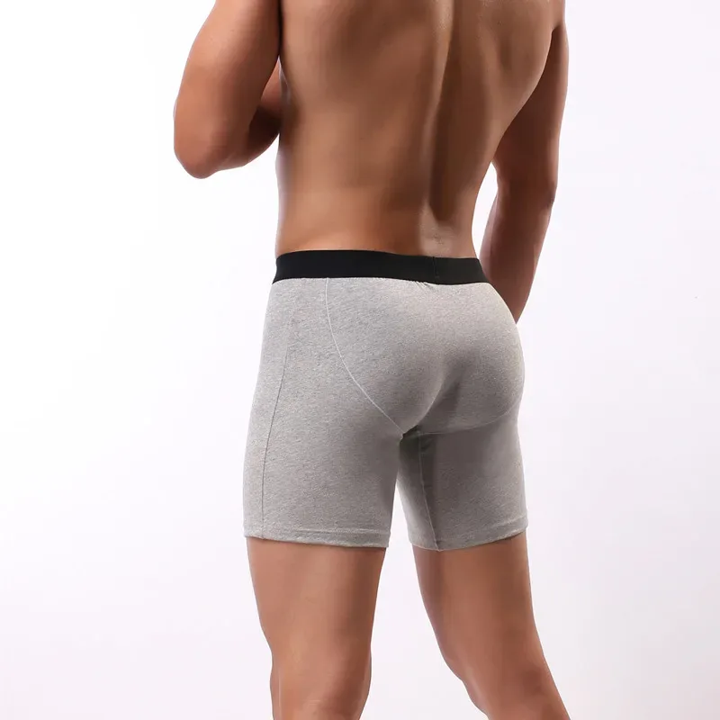 Boxers para hombre, ropa interior deportiva informal de algodón extendida, bañadores resistentes al desgaste, calzoncillos con bolsa convexa en U, Boxershorts, lencería