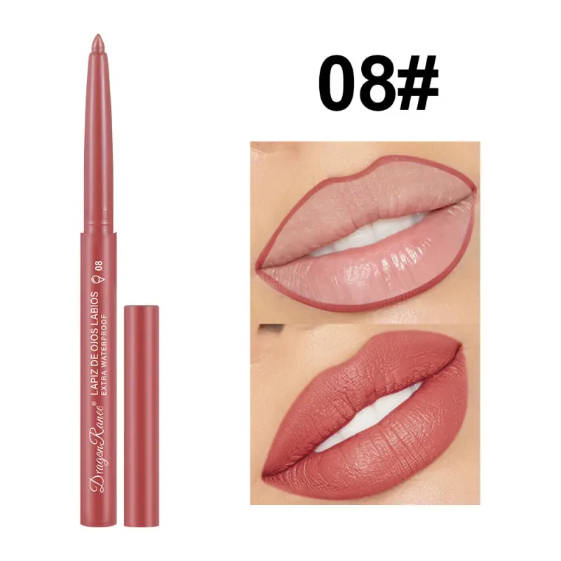 Delineador labial à prova d'água, de longa duração, lápis labial fosco para iniciantes, automático, hidratante de feijão, copo antiaderente — image 12