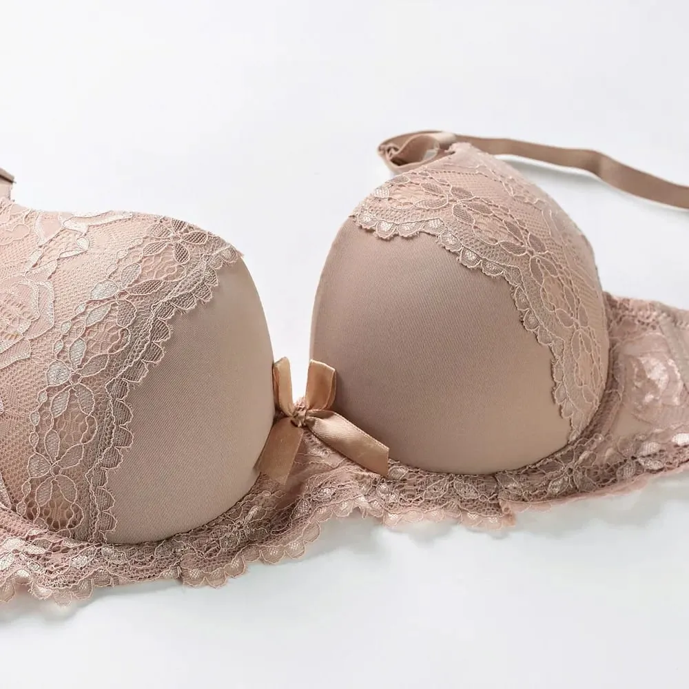 Bra Set Women's Sexy Lace Thin Cup Gather Adjustable Push Up Breathable Comfort Soft Ladies Underwear Lingerie Sets Bra Set