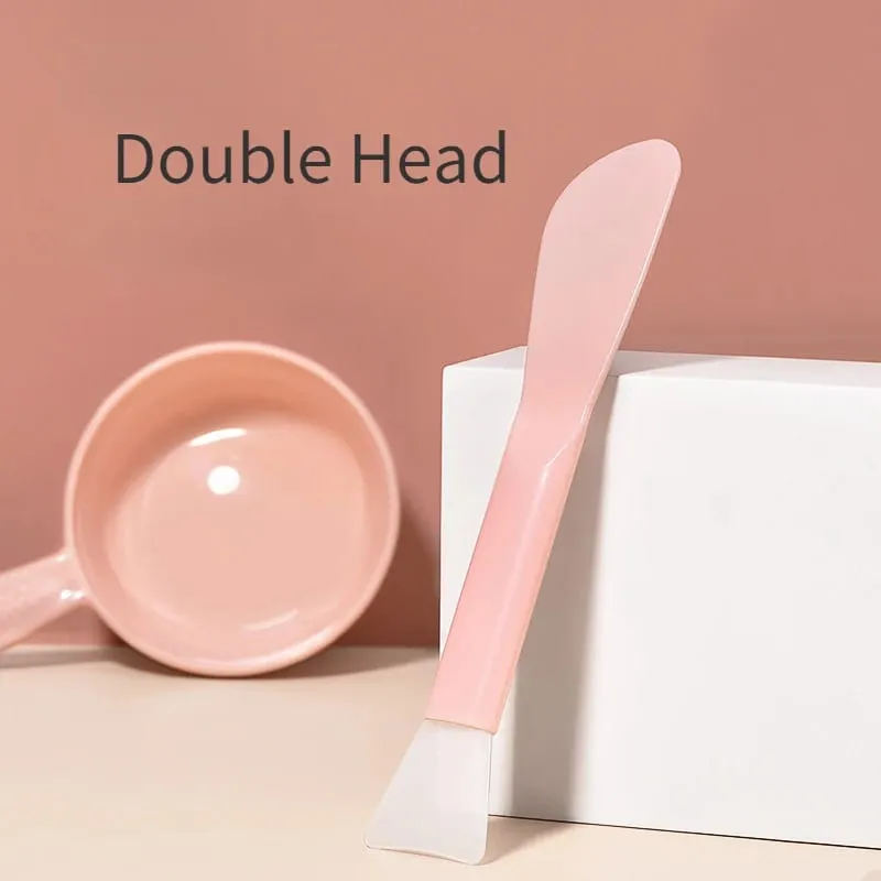 Dual-use DIY Mud Film Brushes Knife Type Flat Head Silicone Plastic Facial Mask Brushes Silicone Film Adjusting Rod Beauty Tools — image 4