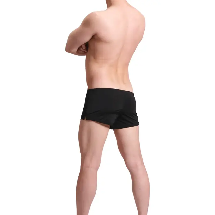 Mens Underwear Ice Silk Boxer Shorts homme Solid Mid-rised U Convex Pouch Underpants Cueca Men's Arrow Pants Plus Size M-XXL