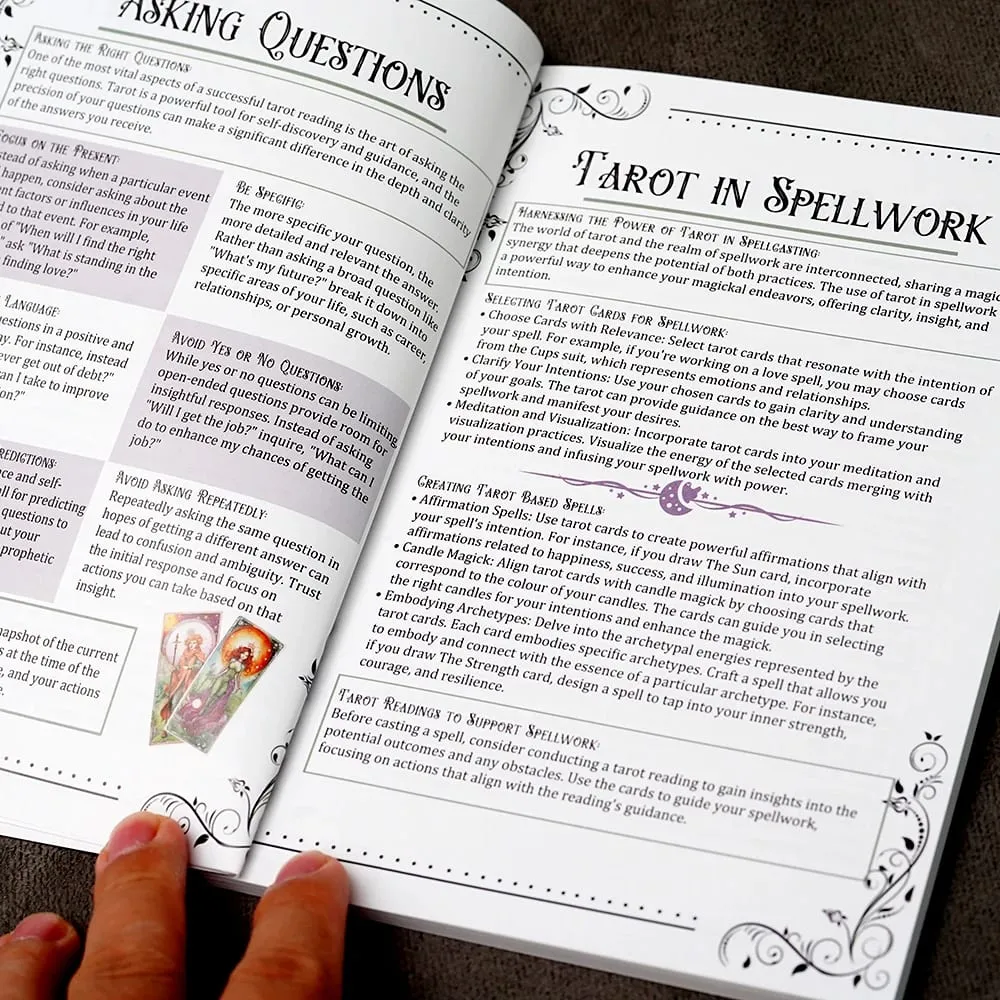 Tarot Beginner's Guide 106 pages Card Meanings Reading Spreads Cheat Sheets learning tarot Understanding Tarot Guidebook