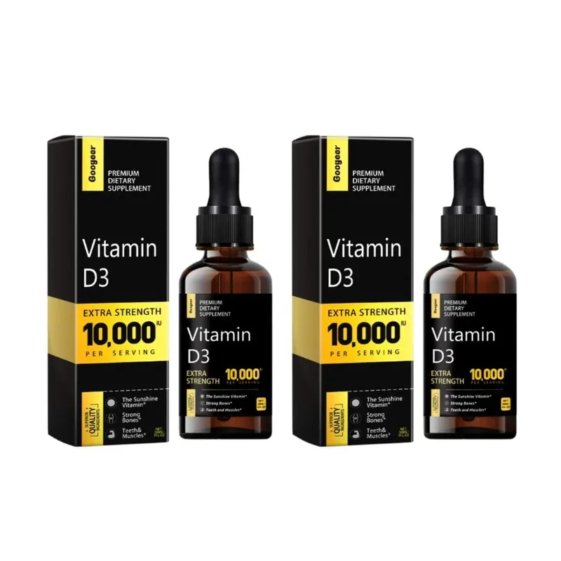 Vitamin D Liquid 10 000 IU Extra Strength Quickly Absorbed Supports Strong Bones with Vitamin C and Calcium 30 ML Net — image 8