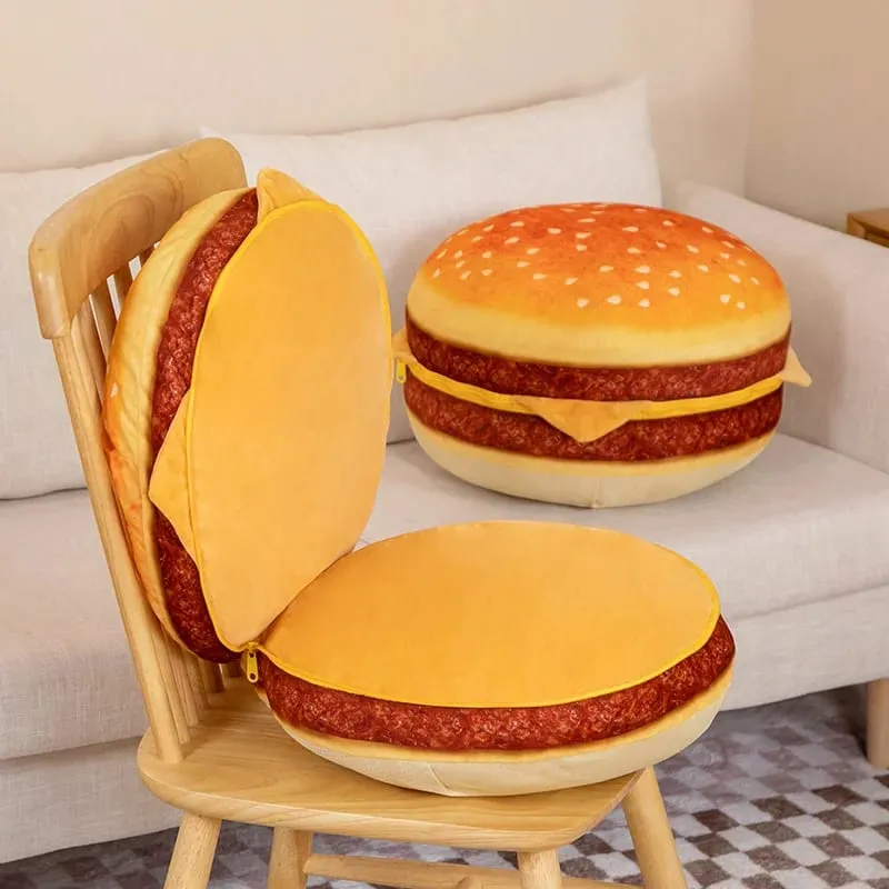 New Creative Burger Plush Toy Soft Padded Plush Cushion Cute Hamburger Pillow Sofa Chair Cushion Boys Girls Kids Birthday Gift — image 4