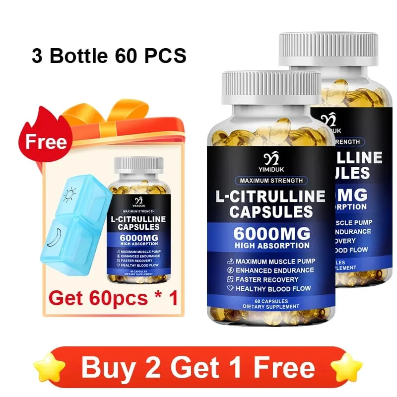 Premium L-Citrulline Capsules with High-potency Citrulline Gelatin Support Vessel Health Boost Workout Hasten Muscle Repair