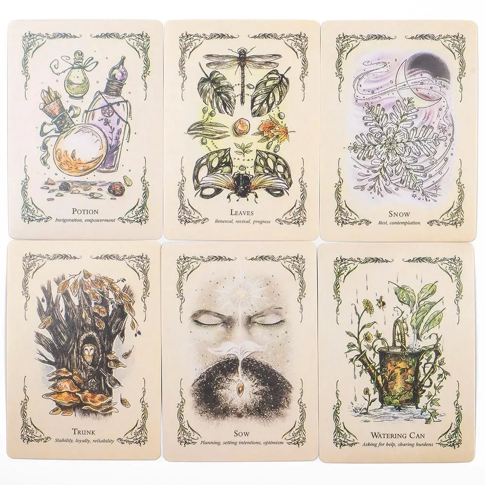 the Green Witch's 50Pcs Oracle Deck Set - Tabletop Cards for Group Party Games Precognition & Divination 10.3x7.3cm