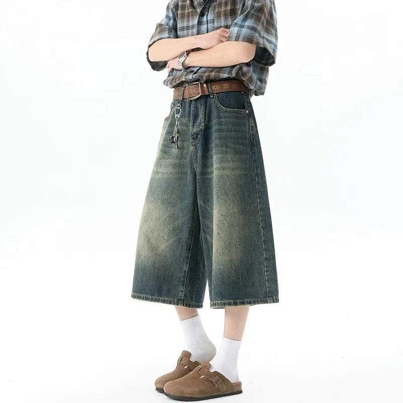 Több zsebes Cargo Nadrág Nyári Rövid Farmer Lakónadrág Hip Hop Utcai Ruházat Tágas farmer rövidnadrág Alkalmi széles szárú Capris nadrág 5XL-M — image 3