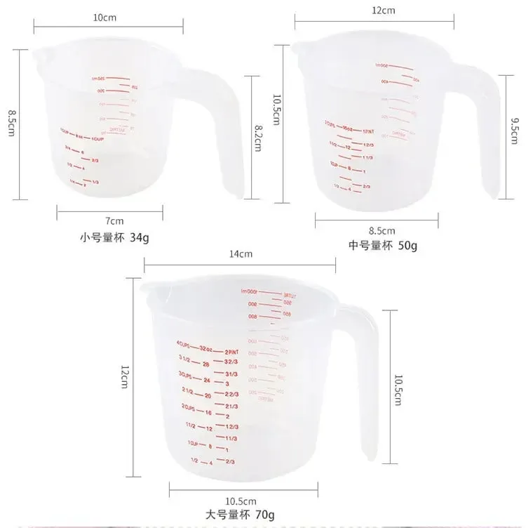 250/500/1000ML Easuring Cup Measuring Cups and Spoons Plastic Jug Digital Kitchen Scale Baking Tools Timer Accessories