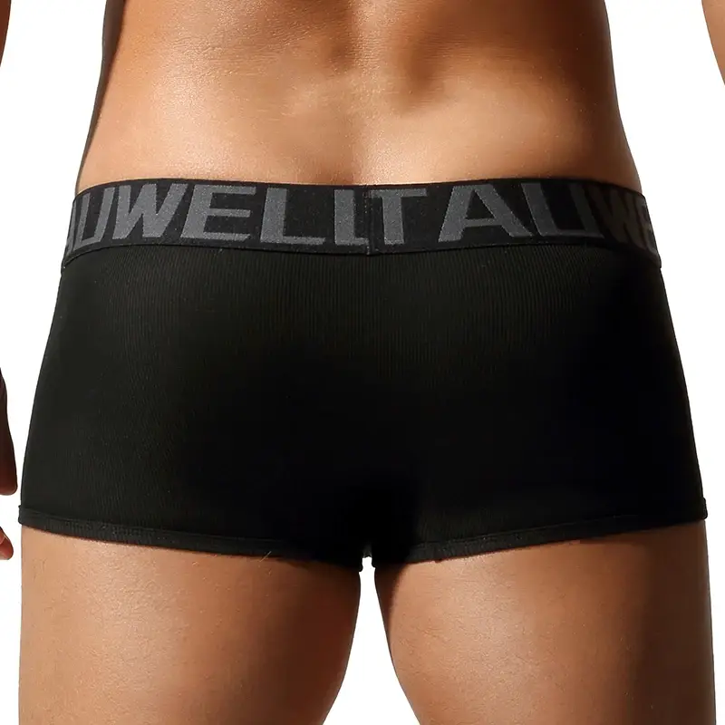 Men's Underwear, High-End Boxer Shorts, Solid Color, High Elasticity, Slim Fit, Breathable