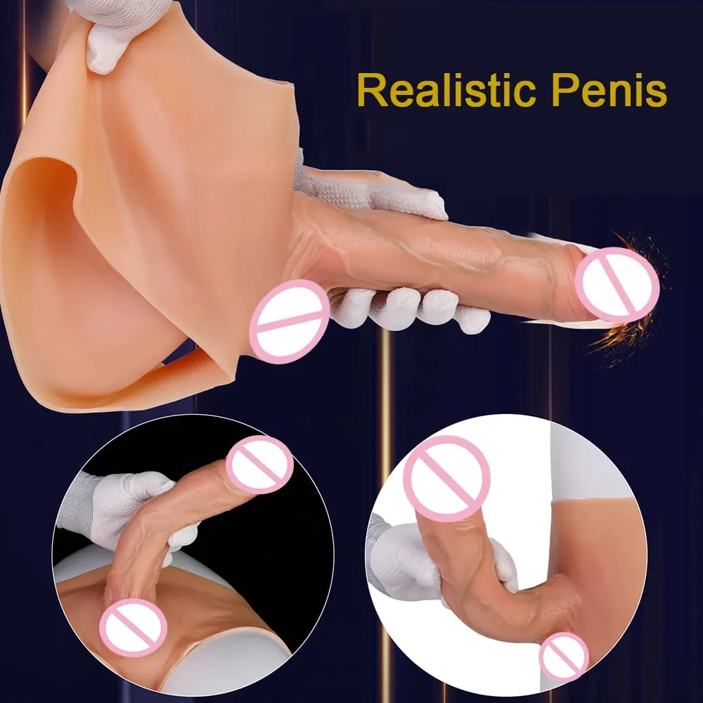 Wearable Solid Dildo Panties Silicone Strapon Realistic Penis Pants Elastic Sex Toys For Adult Women Lesbian Games Pleasure — image 3