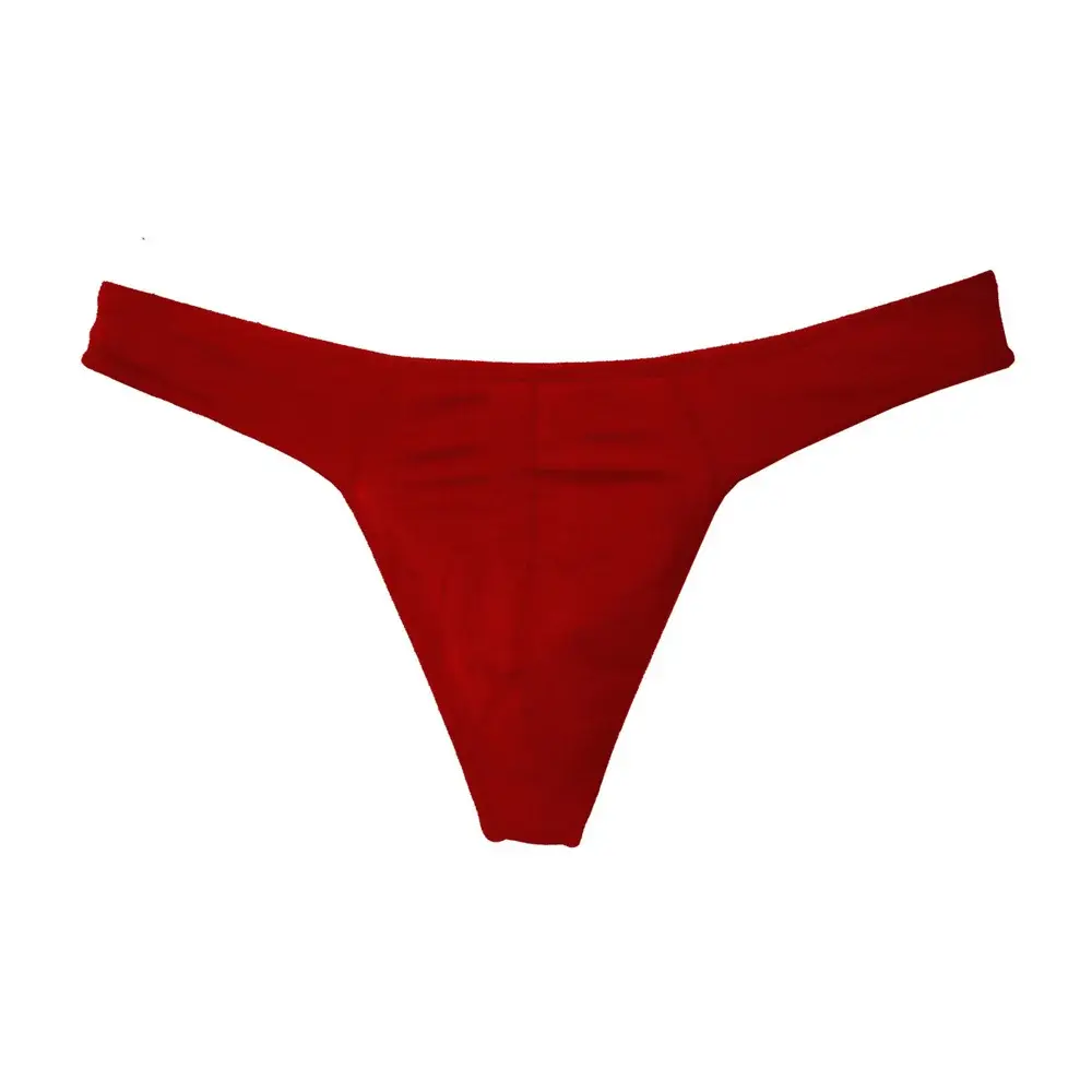 Men Underwear G String Cotton Thong Solid Color Soft Low Rise Male Bikini Briefs Comfy Penis Pouch Underpants Plus Size — image 5