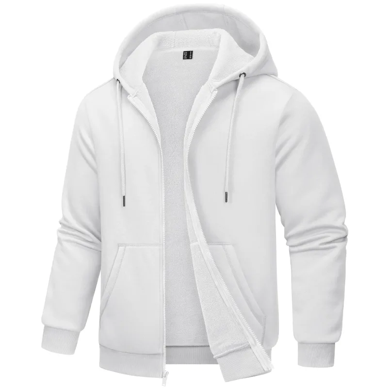 Big Pockets Fleece Lining Hoodies Mens Hooded Coats Full Zip Up Casual Hoodie Jackets Athlete Running Hiking Sportswear — image 31