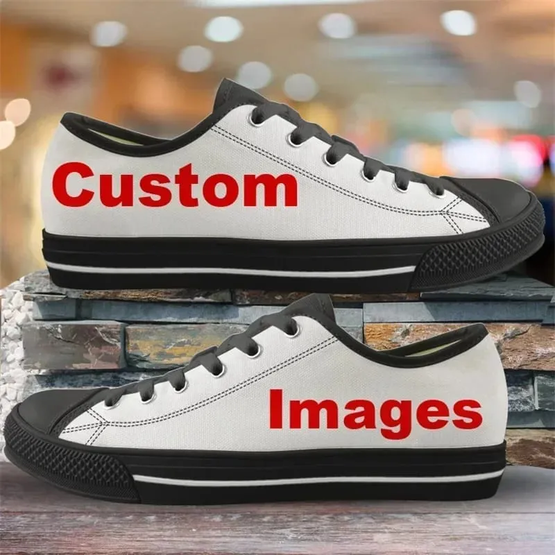Custom Shoes Customized Plus Size 48 47 Logo Image Men High Low Top Canvas Shoes Sneakers Ladies Unisex Dropshipping — image 8