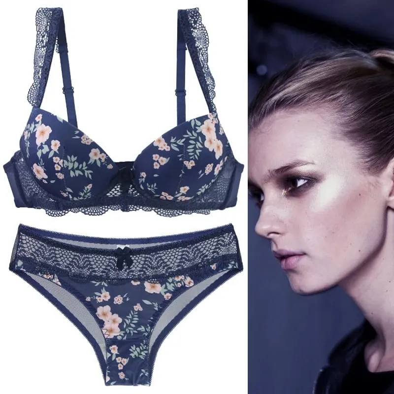 2023 novas senhoras sexy conjunto de sutiãs para grandes boops bcde copo arco floral roupa interior preto bege azul vermelho branco renda lingerie feminina