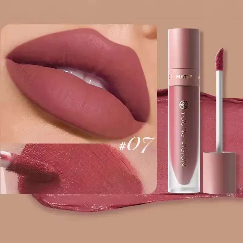8-Color Lip Matte Smooth Easy-to-Apply Square Gloss Tube Velvet Waterproof Three-Dimensional Sexy Plumping Lipstick Makeup