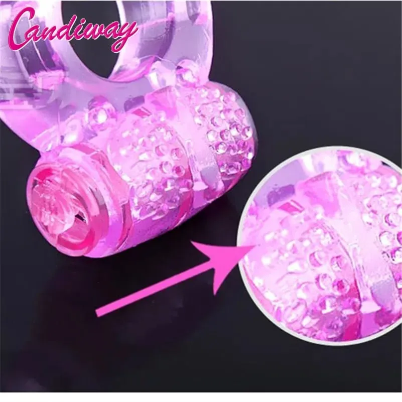 Finger Ring Vibrator Elastic Silicone Penis Vibrating Clitors Massager Cockring Toy Sex Toys Adult Products for men — image 3