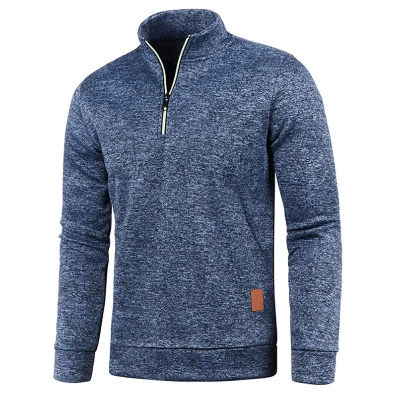 Herensweatshirts Halve rits Pullover Heren Flleece trui met lange mouwen Standcollar Sneeuwvlokken Hoodies Herenkleding