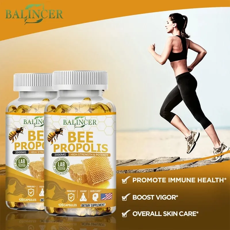 Balincer Propolis Extract Capsules - 2000 Mg Supports Joint Health Promotes Bone Health Enhances Immunity Antioxidant