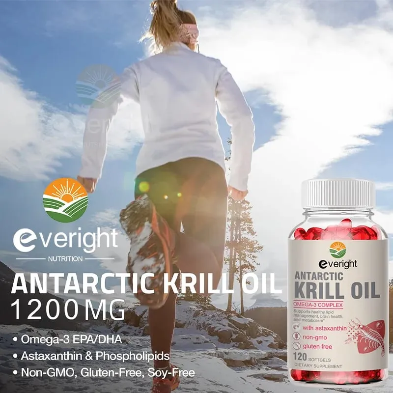 Krill Oil - Phospholipid Omega-3 Complex with Astaxanthin - Support Lipid Management Metabolism Brain & Heart Health - EPA DHA — image 2