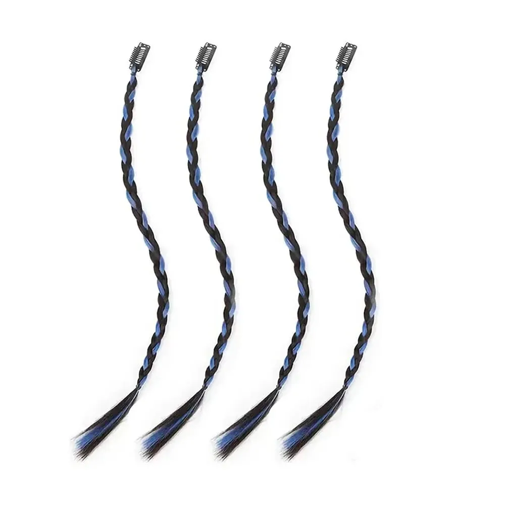 4pcs Synthetic Box Braids Clip In Hair Extensions K-POP Long Hair Braid Extensions For Party Use Y2K Hair Accessories — image 11