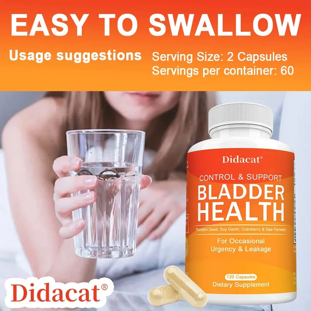 Bladder Control - with Cranberry Pumpkin Seed Extract - Urinary Tract Health Supports Healthy Urination - 120 Capsules